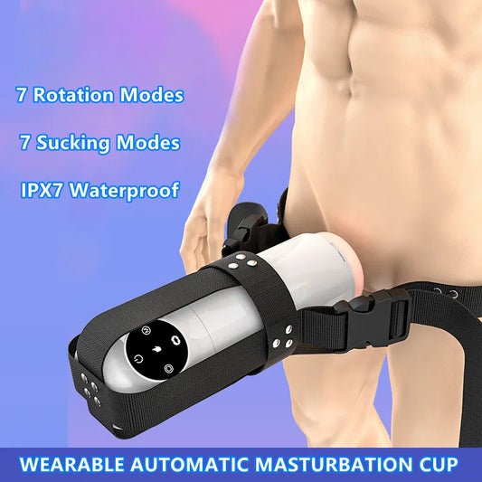 Automatic Rotation Male Masturbator IPX7 Waterproof Silicone Vagina Blowjob Sucking Machine Sex Toys for Men Masturbation Cup