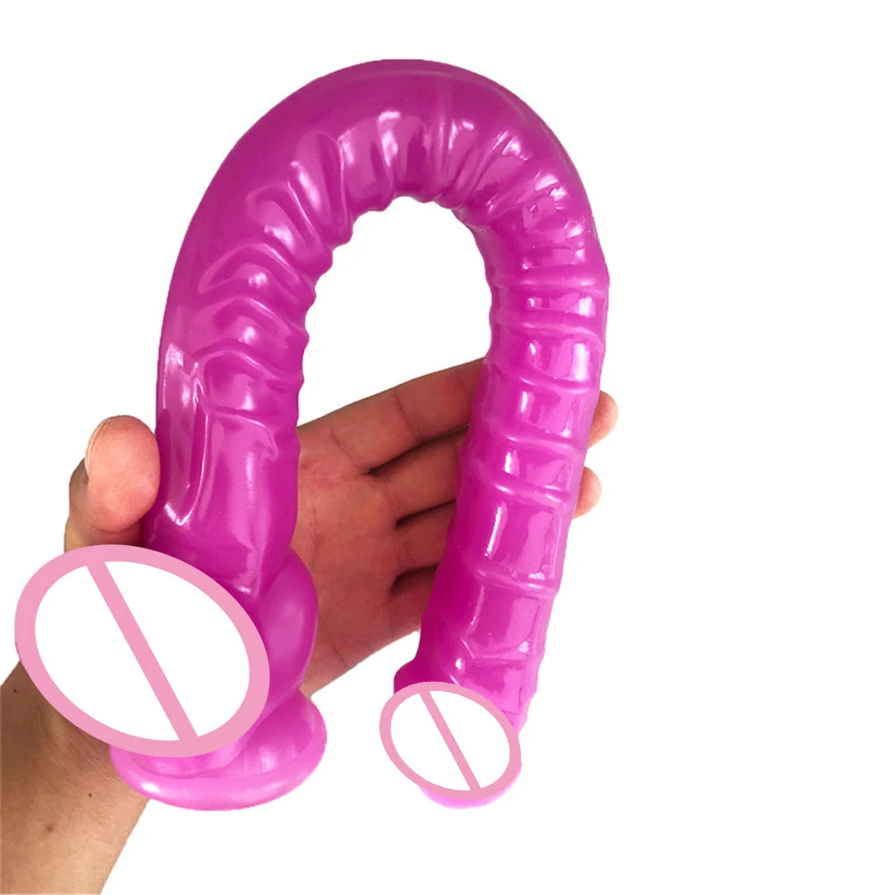 LUUK Super Long 40cm Dildo Suction Cup Soft Dick Irregular Stripe Stimulate Massage Vaginal Masturbation Woman Realistic Penis