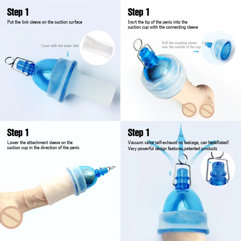 Male Penis Extender Enlargement Vacuum Cup Plastic Top Cradle Head Hanger Sex Toy Men Dick Glans Pump Stretcher Enlarger System