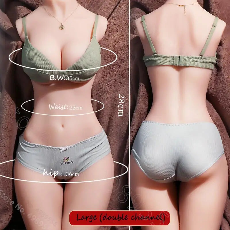 Adult Goods Men 3D Big Ass Realistic Silicone Vagina Masturbator  for Man Pocket Pusssy Sex Toys Anal Double Channel Blowjob