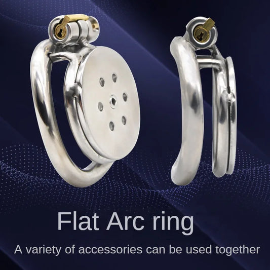 Male Chastity Device Flat Round Hole Metal Chastity Lock,Cock Cage,Urethra Catheter,Penis Ring,Bondage Belt Sex Toys For Men Gay