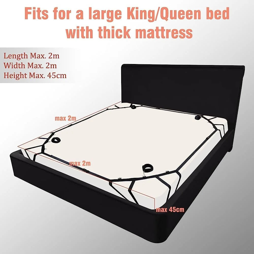 SM Adult Sex Bandage Upgrade Reinforced Bed Bondage Gear Binding Four Corner Bed Binding Sex Tool for Couple Chastity‬ Accessory