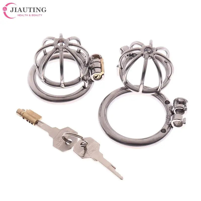 3Sizes 40/45/50mm Stainless Steel Metal Male Chastity Cage Device Restraint Spiked-ring With Lock