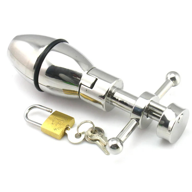 Anal Open Tool Butt Stretching Adult Sex Toy Stainless Steel Anal Plug With Lock Expanding Ass Appliance Sex Toy Drop shipping