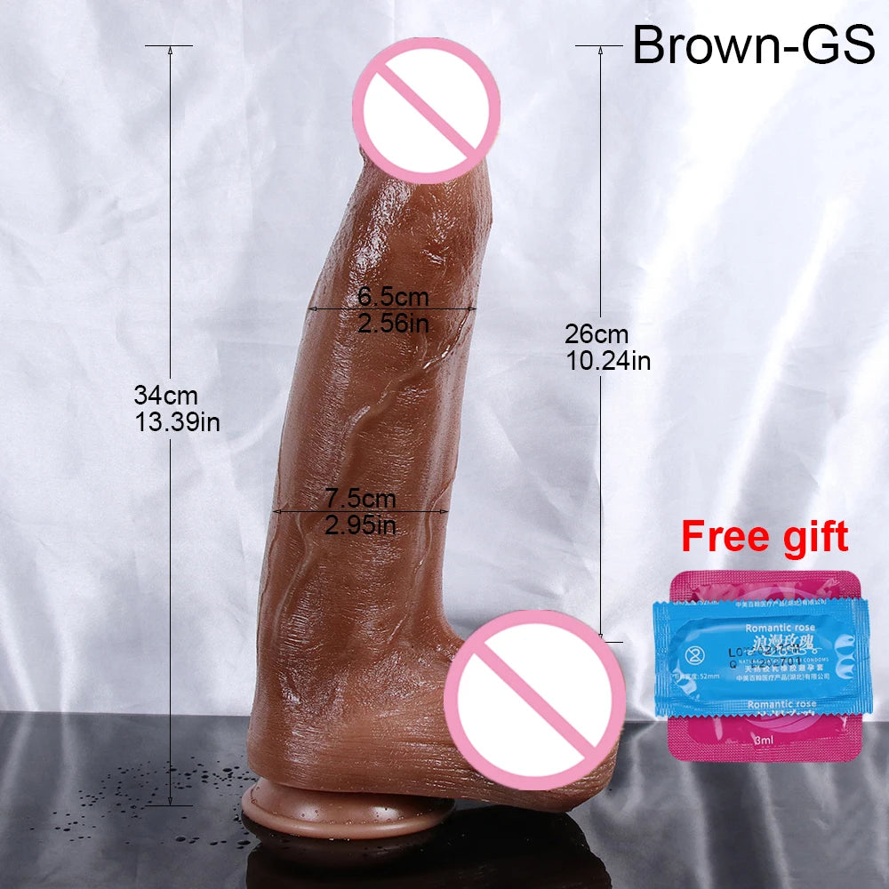 New Biggest Realistic Dildo Soft Silicone Thick Huge Penis Strapon Suction Cup Anal Sex Toys For Vagina Erotic Women Masturbator