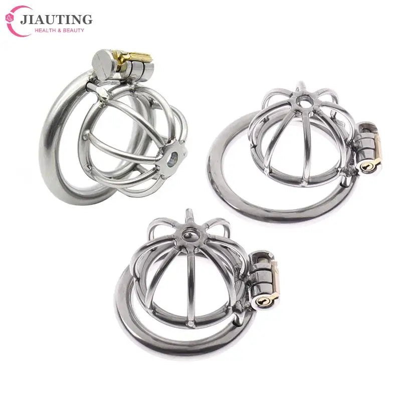 3Sizes 40/45/50mm Stainless Steel Metal Male Chastity Cage Device Restraint Spiked-ring With Lock