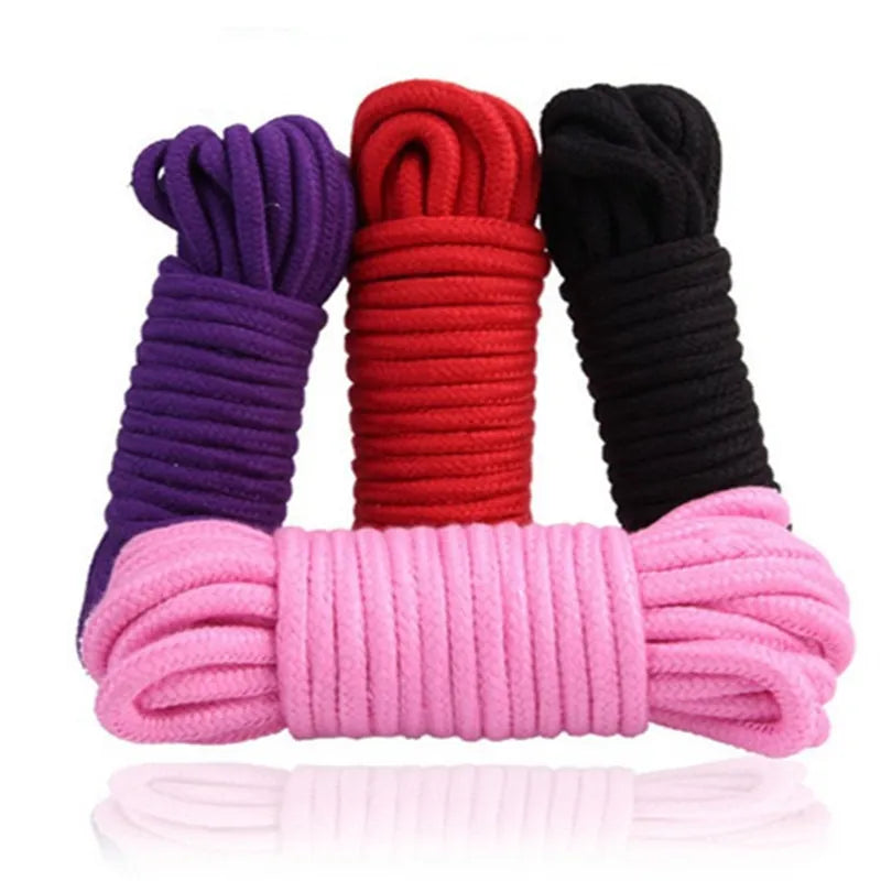 SM Sex Game Bondage Restraint Rope for Couples 5/10M Thickened Cotton Ropes 4 Colors