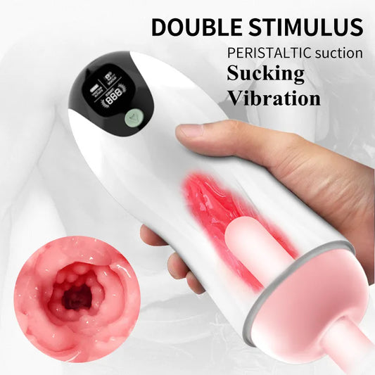 Sex Machine Toys Automatic Sucking Masturbation Cup For Men Deep Throat Oral Vagina Suction Blowjob Vibrating Male Masturbator