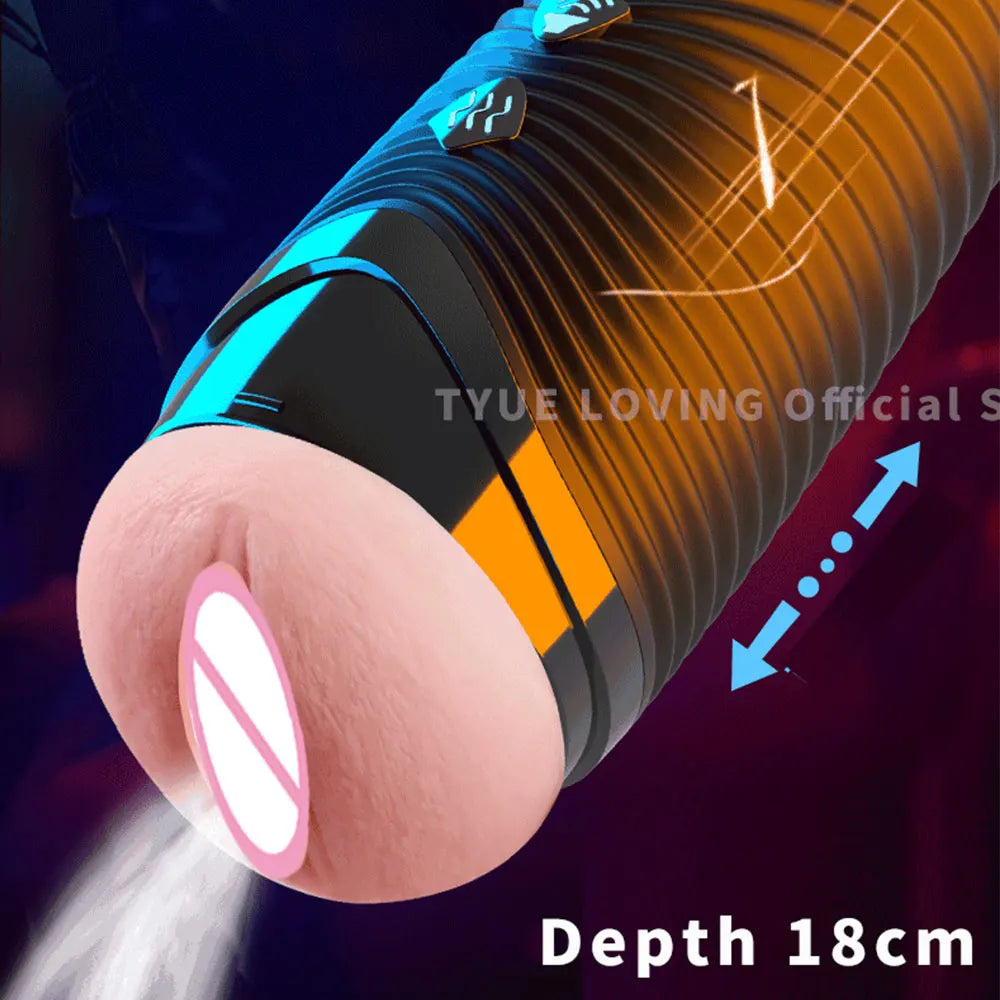 Automatic Male Masturbator cup Vibration Blowjob Sucking Machine Silicone Vagina Masturbation Cup Sex Toys Adult Goods for Men