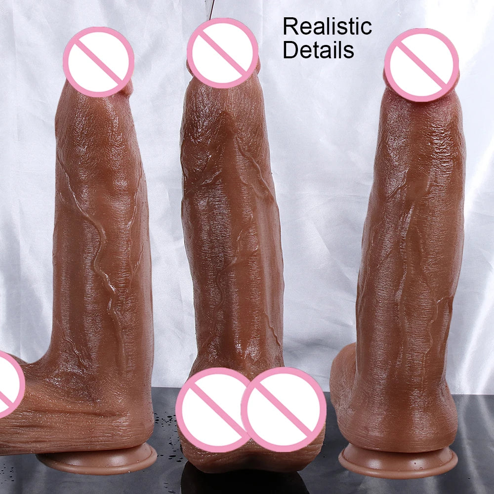 New Biggest Realistic Dildo Soft Silicone Thick Huge Penis Strapon Suction Cup Anal Sex Toys For Vagina Erotic Women Masturbator