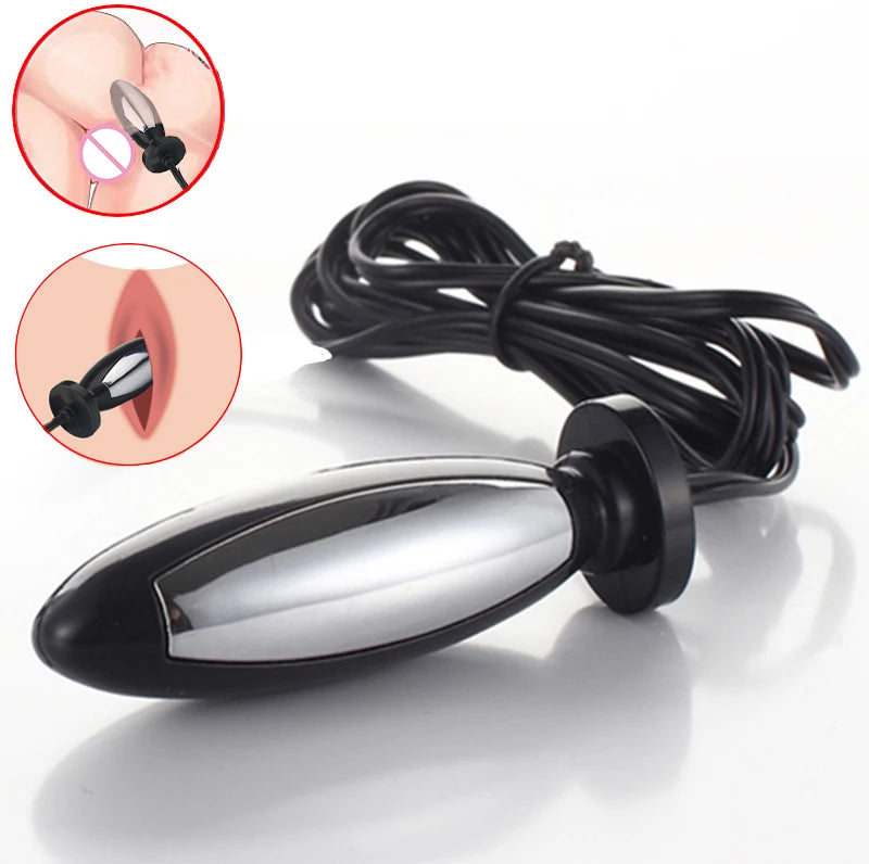 Electric Shock Penis Therapy Ring Urethral Plug Electro Stimulate Anal Butt Plug SM Nipple Clamp/Labia Clip Massage Pad Sex Toys