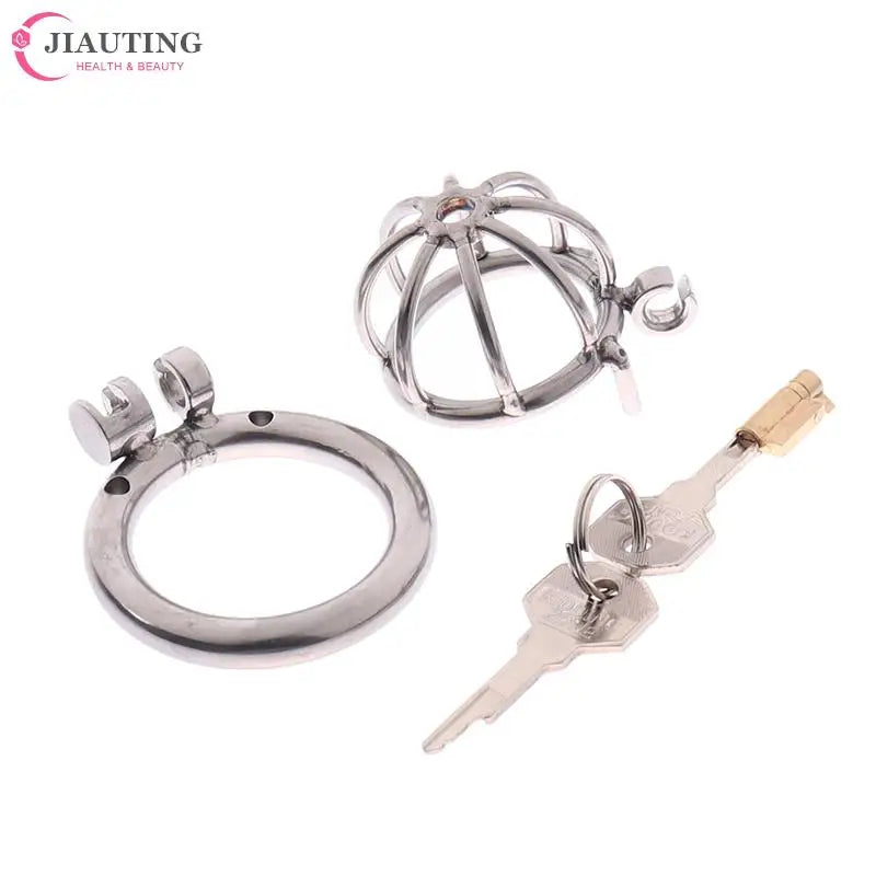 3Sizes 40/45/50mm Stainless Steel Metal Male Chastity Cage Device Restraint Spiked-ring With Lock