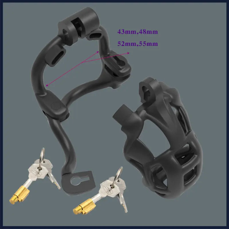 2022 New Python Ultra Chastity Device With Double-Lock Rotatable Guardrail Penis Ring Cock Cages Chastity Belt Sex Toys For Men