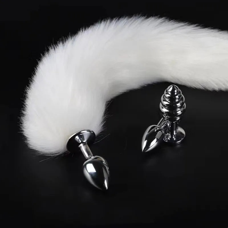 Exotic Anue Plug Toys with Separable Fox Tail Metal Butt Plug for Couple Women Anal Games Rabbit Cosplay Special Accessories