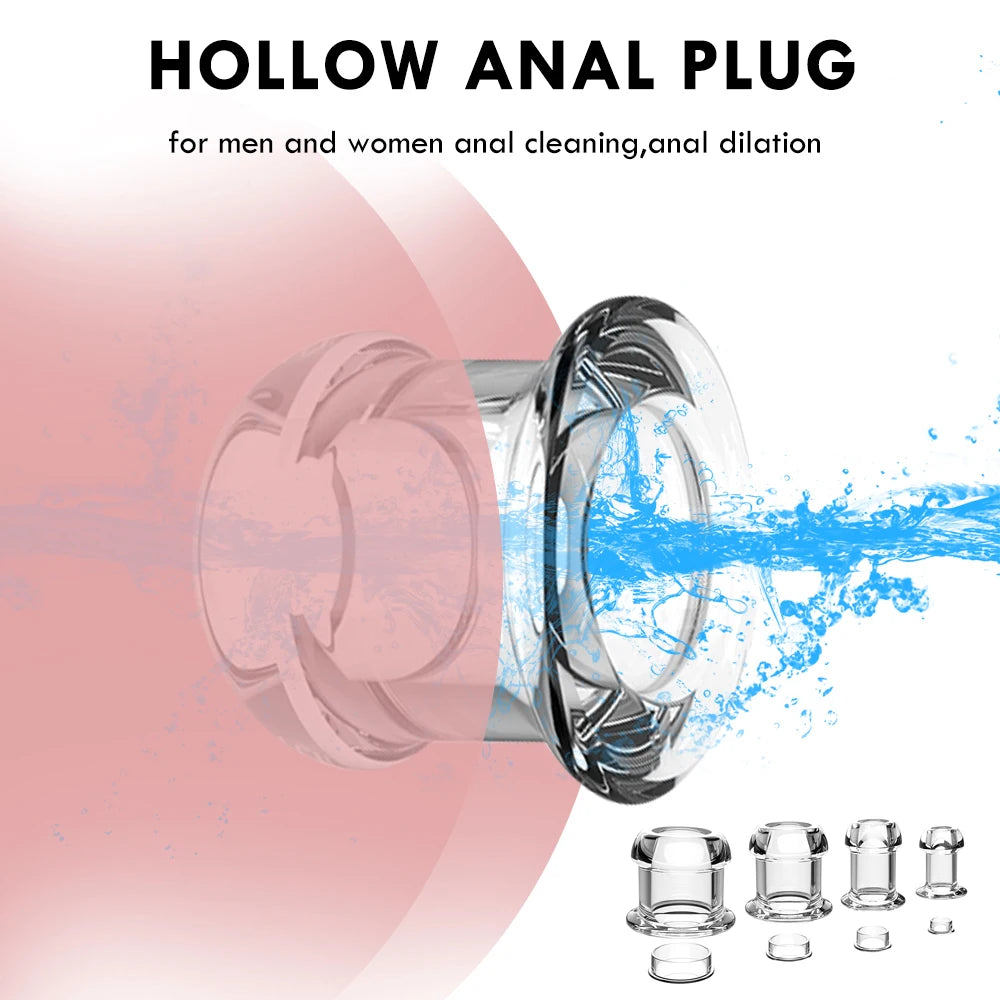 Hollow Anal Plug Insert Vagina Anus Dilator Sex Toy For Aduit Anal Speculum Expander Transparent Dildo Buttplug Prostate Massage