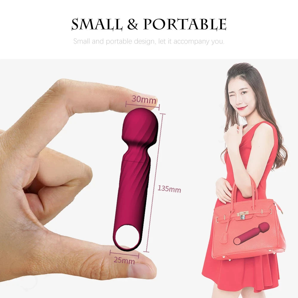 Powerful Automatic MiNi Dildo Vibrators Sex toys for Women 12 Speeds Sex Machine Magic Wand USB G Spot Masturbator Adult Sextoys